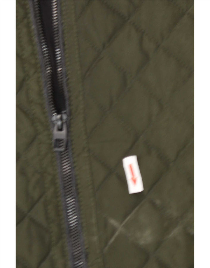 Zara Herren Steppjacke UK 42 XL Grün Polyester