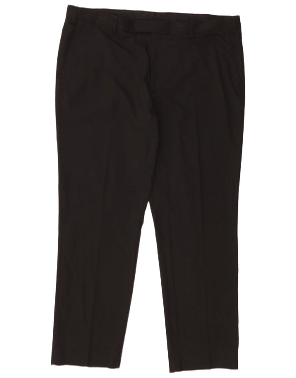 Marks & Spencer Herren-Anzughose mit normaler Passform, W42, L31, schwarzes Polyester