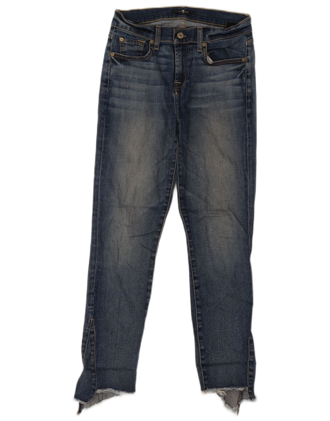 7 FOR ALL MANKIND Damen Slim Jeans W26 L26 Blaue Baumwolle