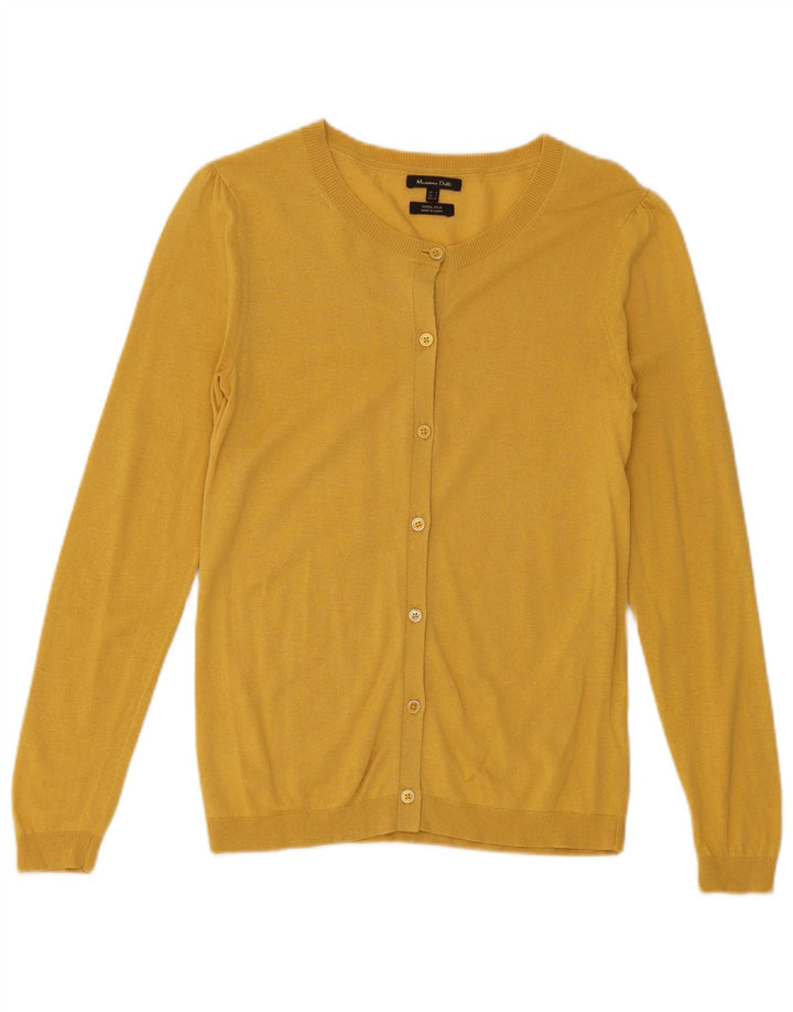 Massimo Dutti Damen-Cardigan-Pullover UK 10 Kleine gelbe Wolle