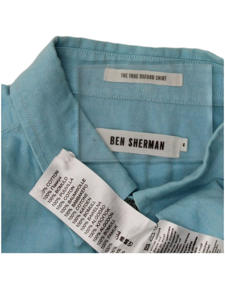 BEN SHERMAN Herrenhemd mittelblaue Baumwolle