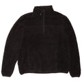 Mountain Warehouse Herren-Fleecepullover mit Reißverschluss am Kragen, Größe L, Schwarz, Polyester