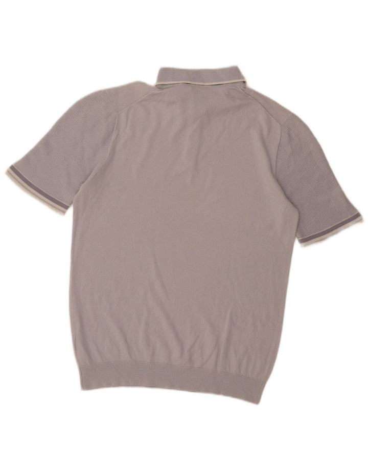 Reiss Herren-Poloshirt aus mittelgrauer Baumwolle