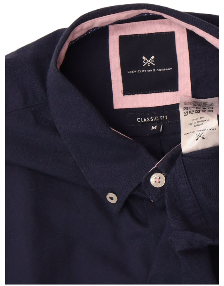 Crew Clothing Herren-Hemd mit klassischer Passform, mittelmarineblaue Baumwolle
