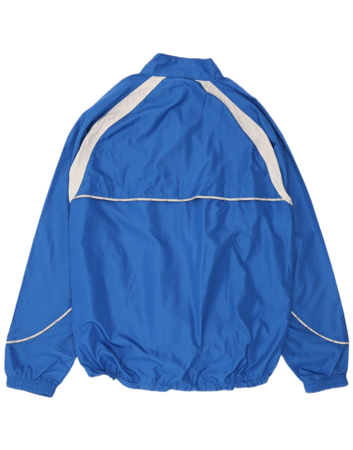 Asics Herren-Trainingsanzug mit grafischem Oberteil, XL, blaue Colourblock-Mikrofasern