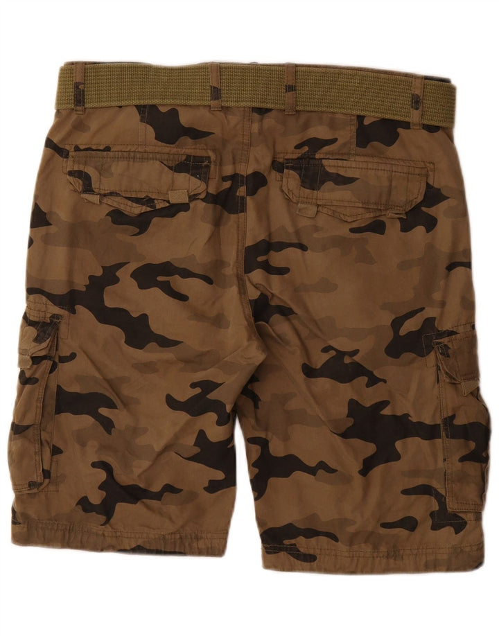 Smog Herren Cargoshorts Medium W32 Braun Camouflage