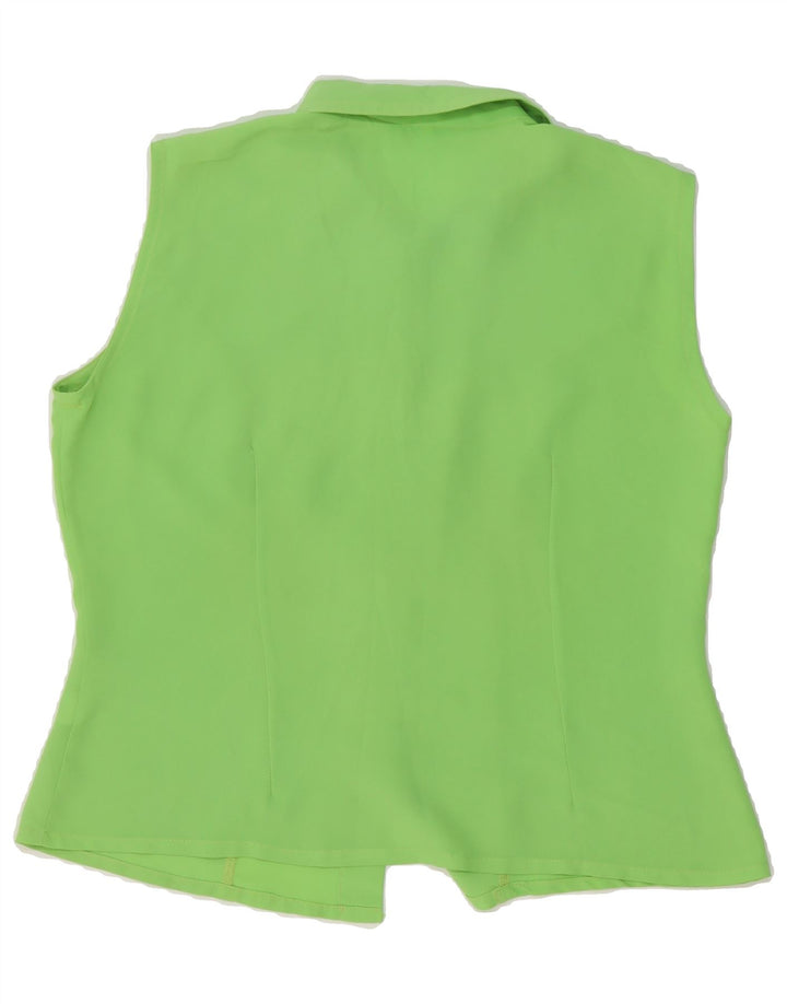 VINTAGE Womens Sleeveless Shirt Blouse UK 12 Medium Green Polyester Vintage Vintage and Second-Hand Vintage from Messina Hembry 
