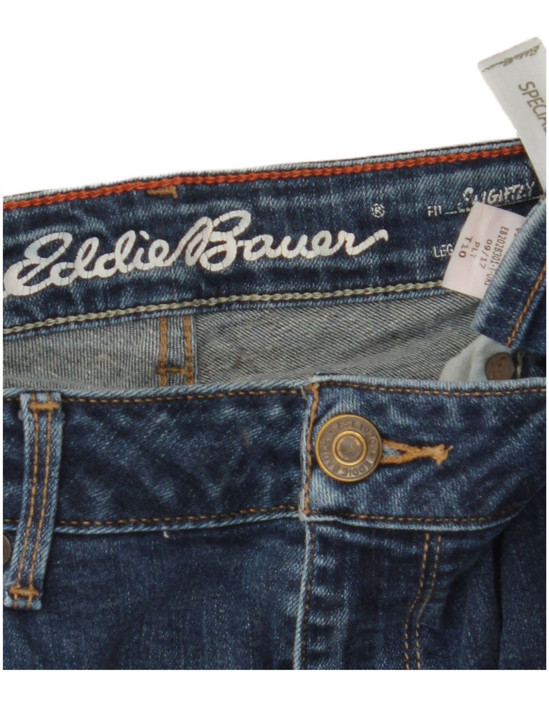 Eddie Bauer Damen leicht kurvige gerade Jeans US 10 Large W30 L33 Blau
