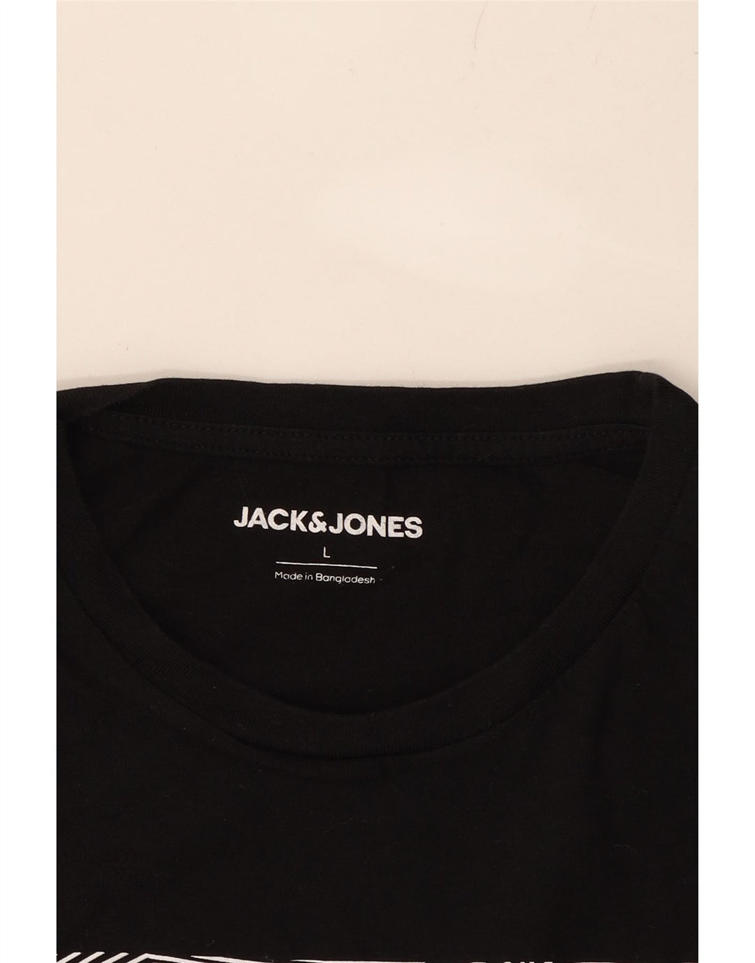 JACK & JONES Mens Graphic T-Shirt Top Large Black Cotton Vintage Jack & Jones and Second-Hand Jack & Jones from Messina Hembry 