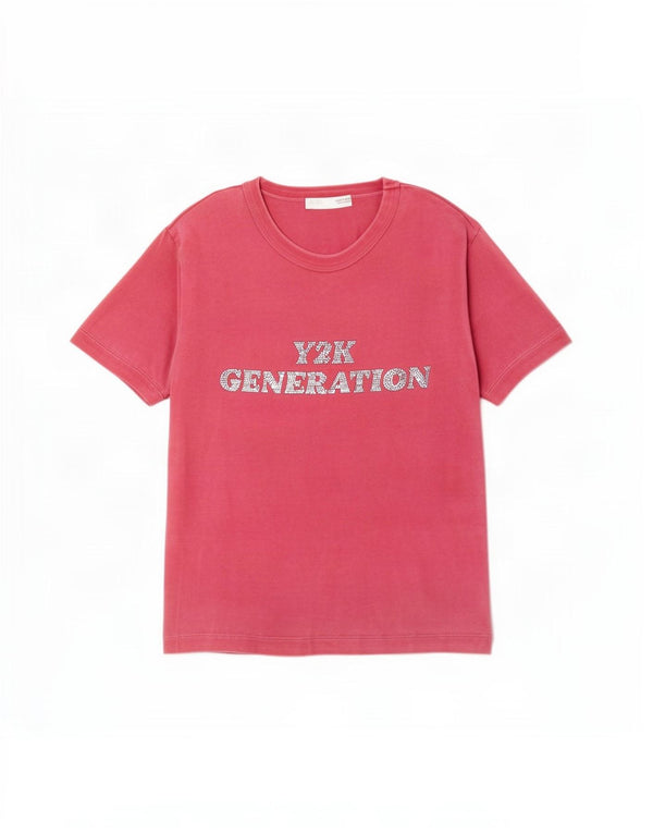 Zara Damen Grafik-T-Shirt Top UK 10 Small Rosa Baumwolle