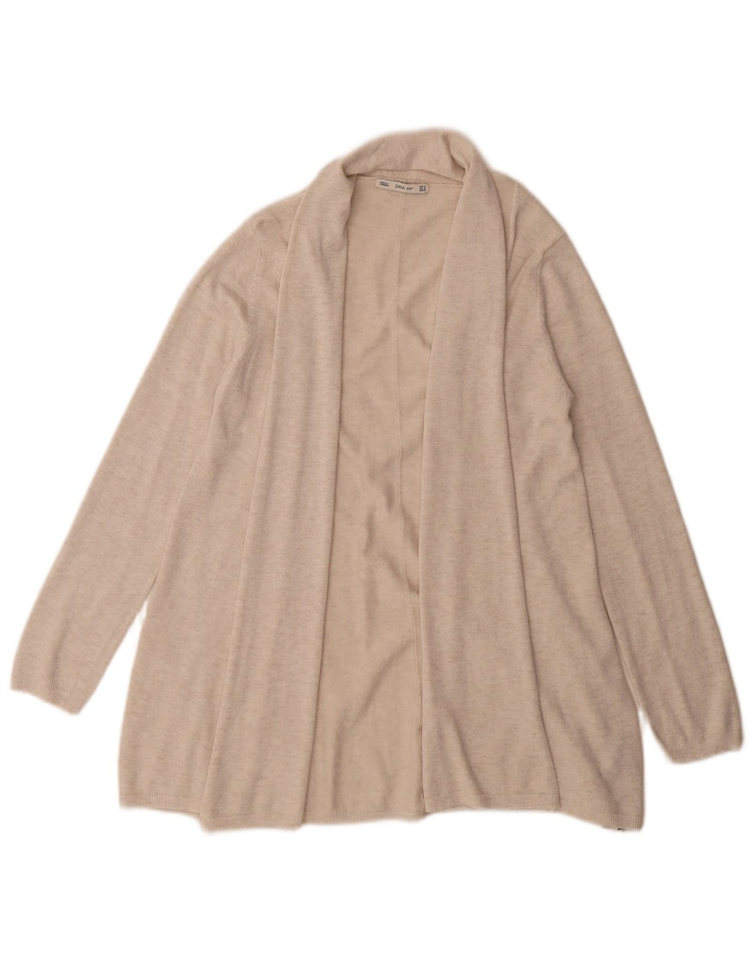 Offener Cardigan für Damen von Zara, Gr. 14, mittlere beige Viskose