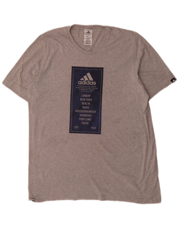 Adidas Herren Grafik T-Shirt Top Large Grau