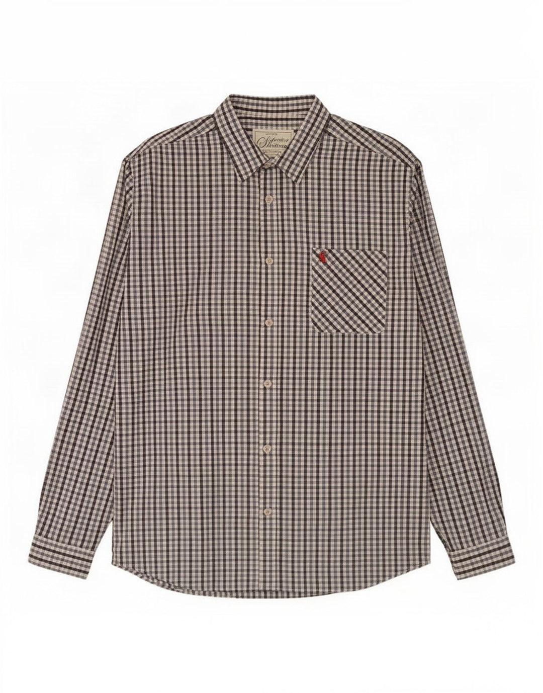 Joules Herrenhemd XL, blaue Gingham-Baumwolle