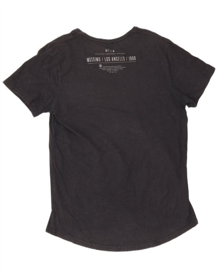 Mossimo Herren Los Angeles Grafik-T-Shirt-Oberteil aus mittelschwarzer Baumwolle