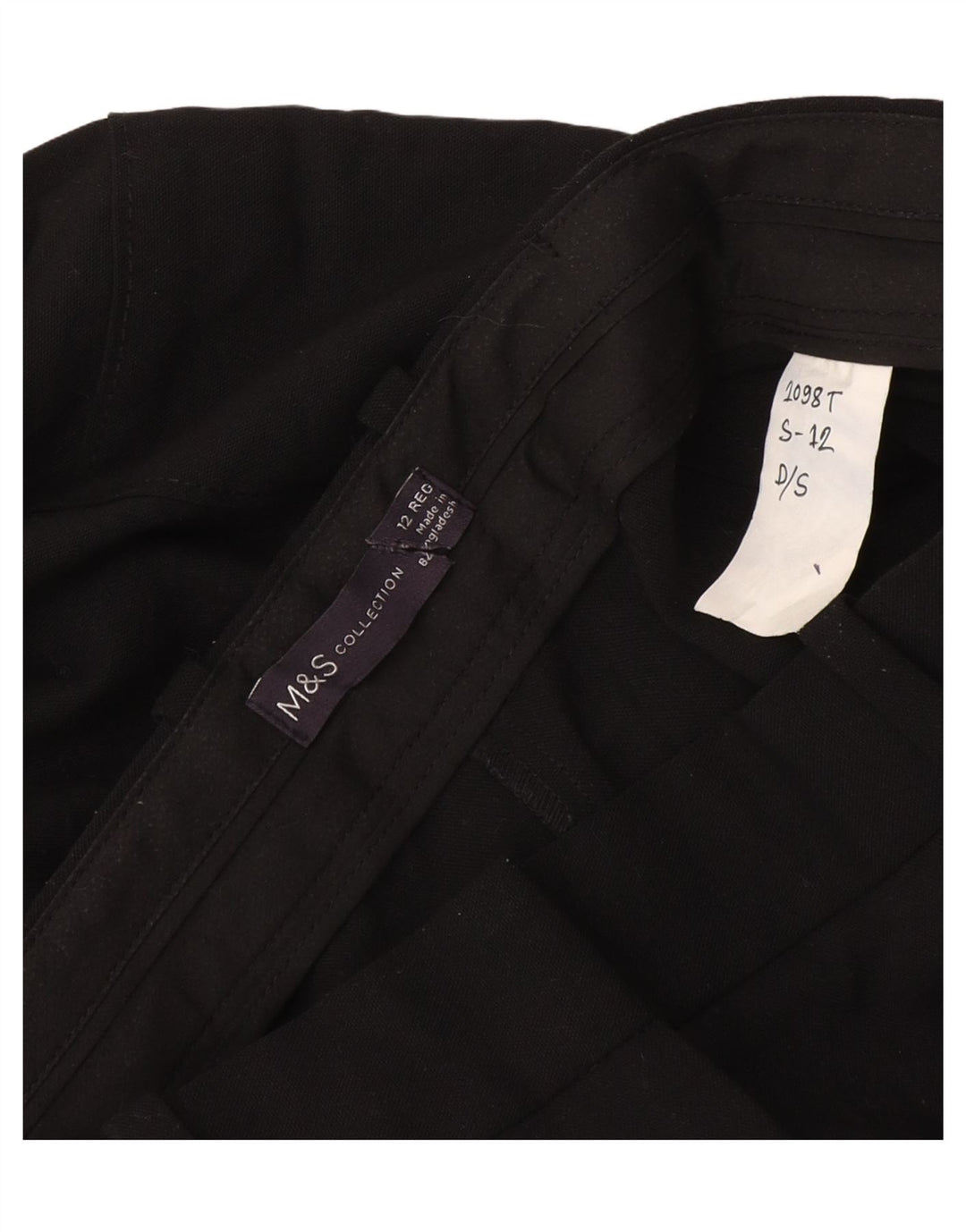 Marks & Spencer Damen Gerade Cargohose UK 12 Medium W30 L30 Schwarz