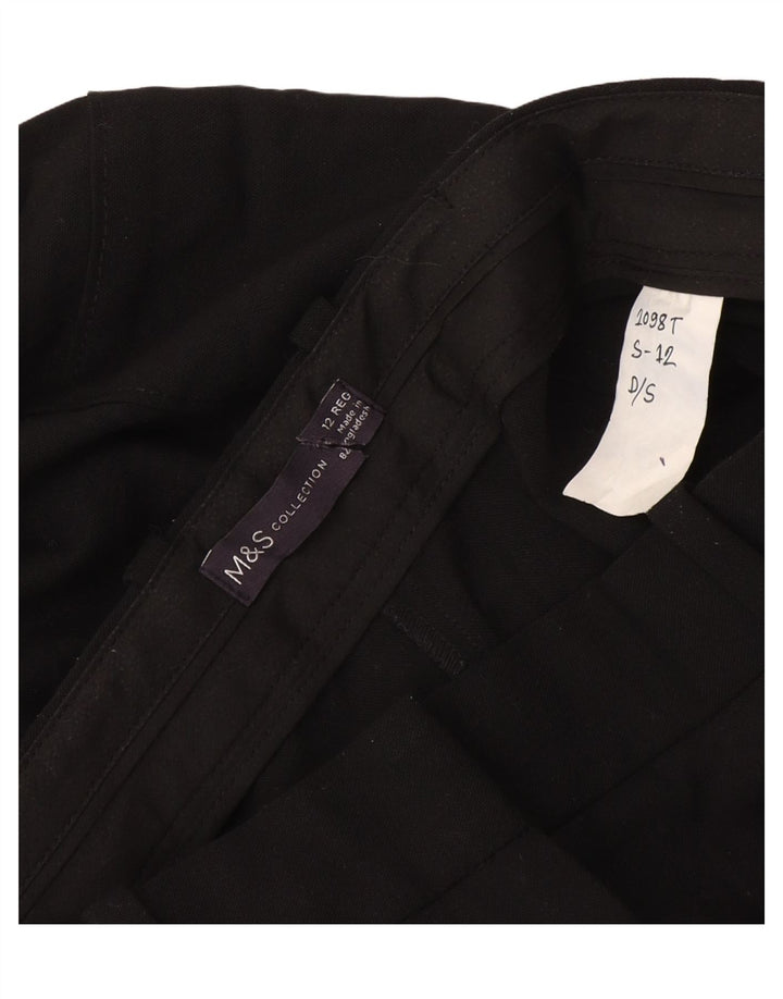 Marks & Spencer Damen Gerade Cargohose UK 12 Medium W30 L30 Schwarz