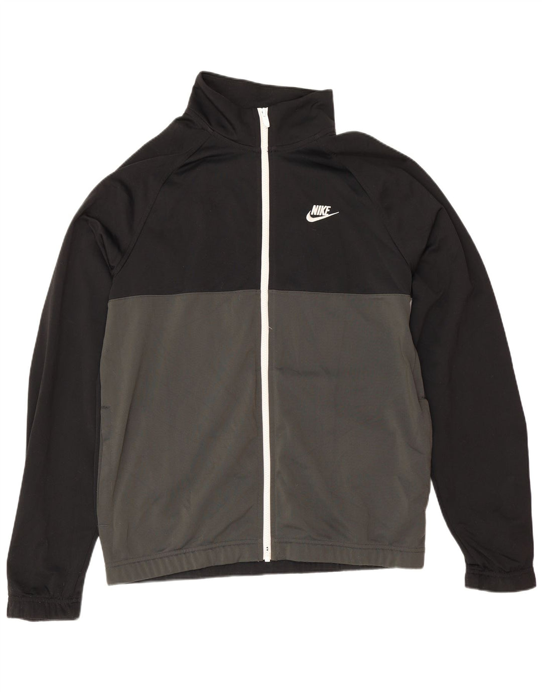 Nike Herren-Trainingsanzugoberteil mit normaler Passform, Mittelschwarz, Farbblock-Sport