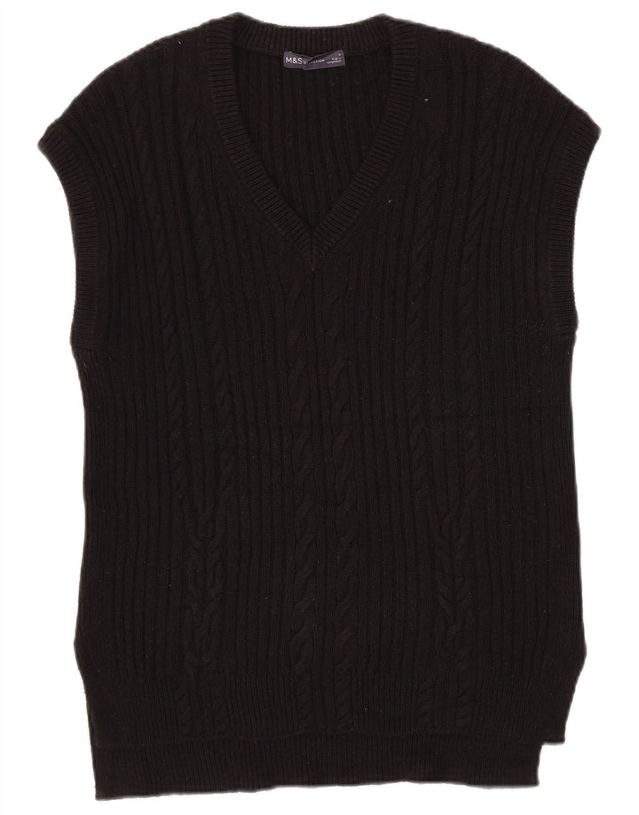 Marks & Spencer Herren-Weste-Tanktop aus mittelschwarzer Baumwolle