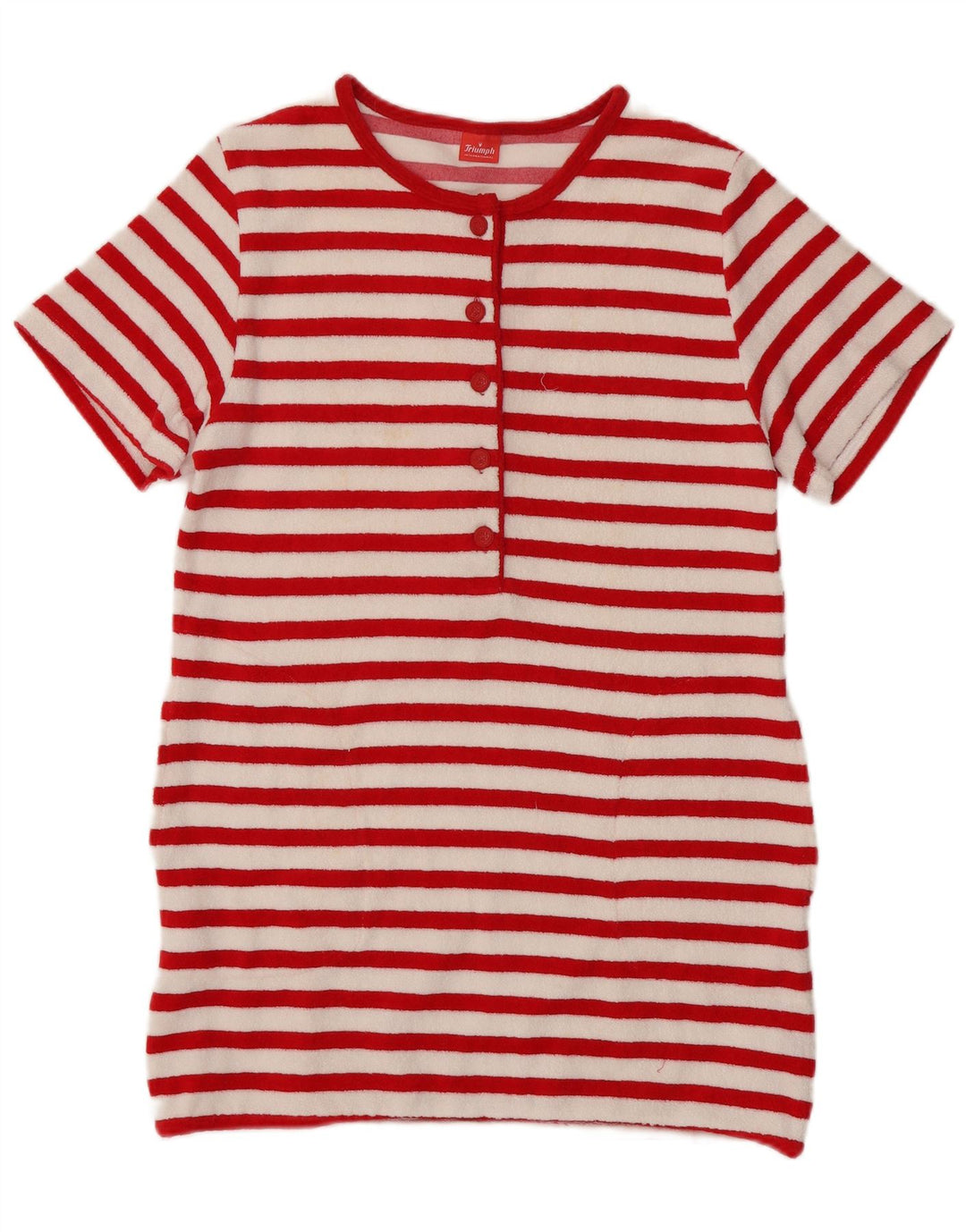 Triumph Damen T-Shirt-Kleid IT 42 Mittelrot gestreift aus Baumwolle