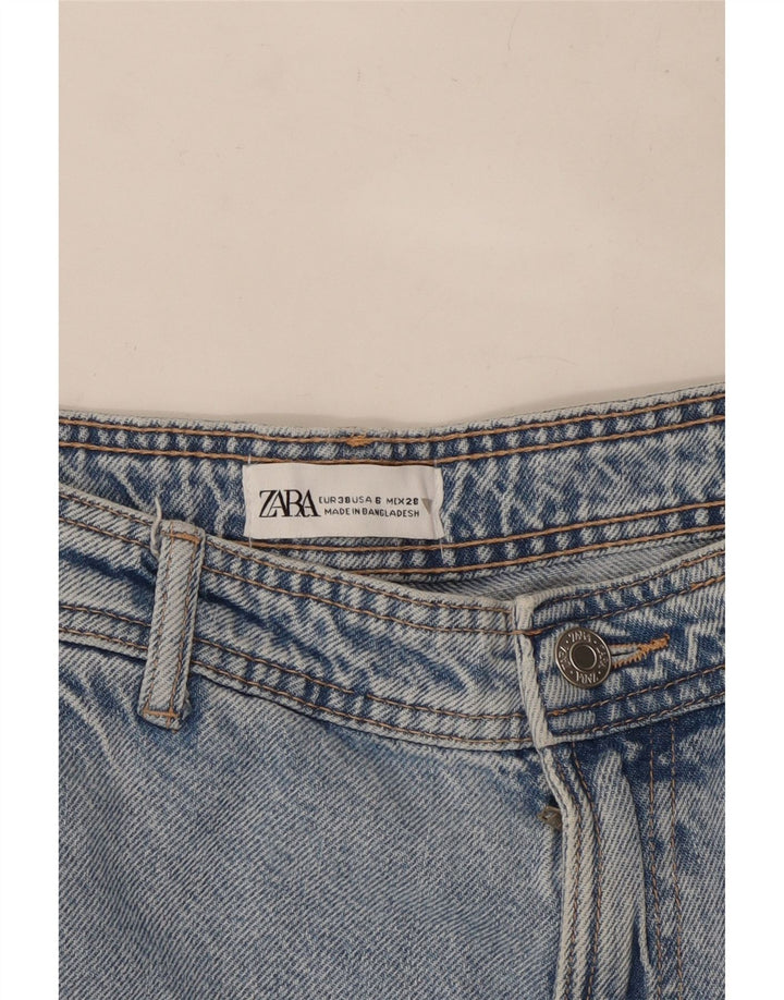 Zara Damen Cargo Straight Jeans EU 38 Small W32 L32 Blau