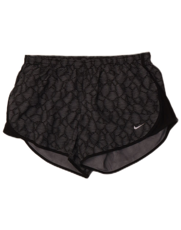 Nike Damen Dri Fit Sport Shorts UK 10 Small Graues geometrisches Polyester