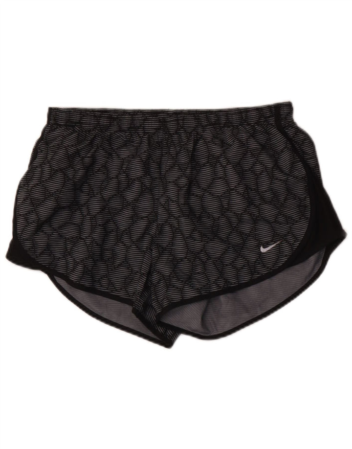 Nike Damen Dri Fit Sport Shorts UK 10 Small Graues geometrisches Polyester