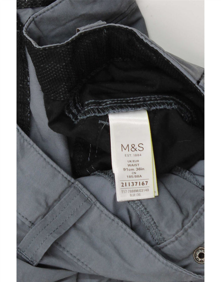 Marks & Spencer Herren Cargoshorts W36 Große blaue Baumwolle