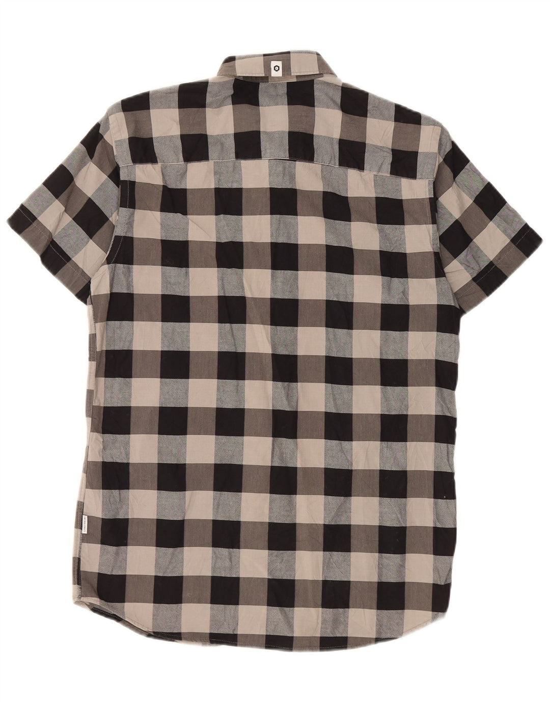 Jack & Jones Herren Kurzarm-Slim-Fit-Hemd, klein, grau kariert, Baumwolle
