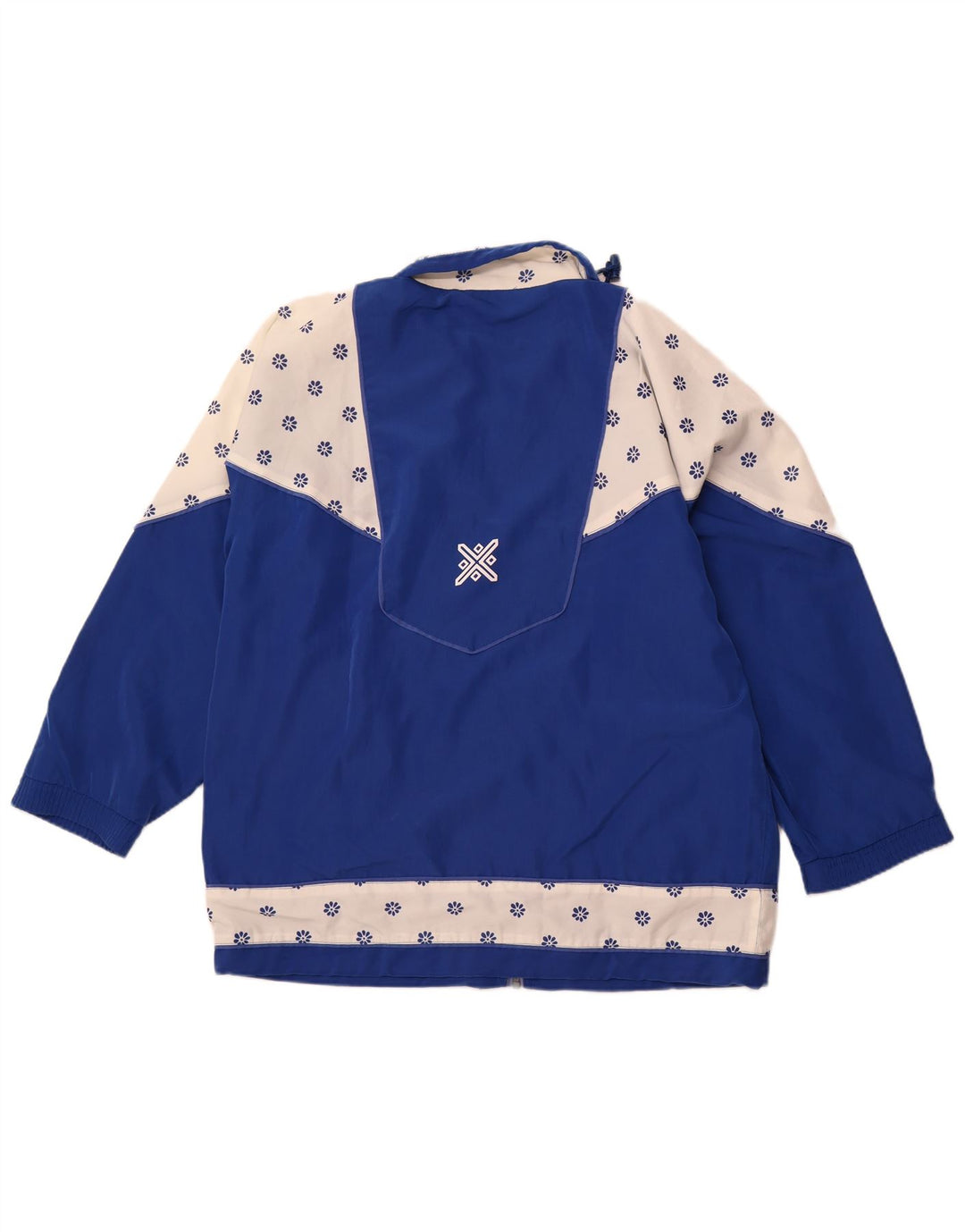 VINTAGE Damen Trainingsanzug Top Jacke 2XL Blau Colourblock Retro