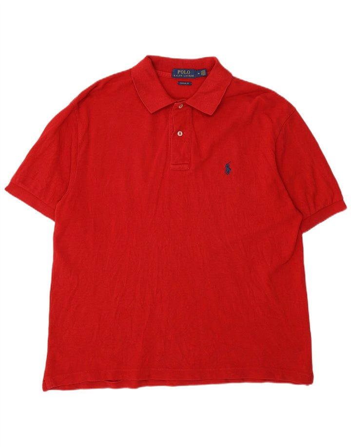 Polo Ralph Lauren Herren-Poloshirt mit klassischer Passform, mittelrote Baumwolle