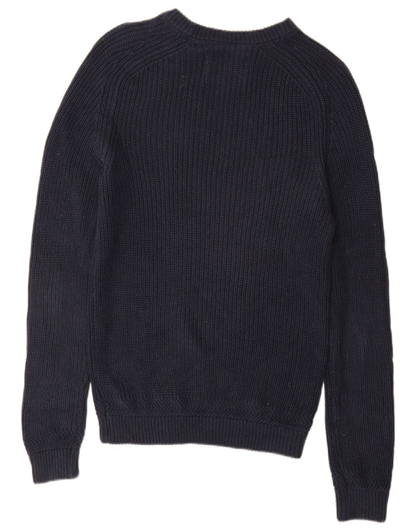 Jack Wills Mens Boat Neck Jumper Sweater Small Navy Blue Cotton