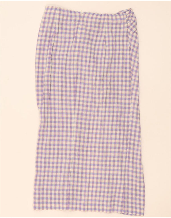 Zara Damen Maxirock Large W32 Lila Gingham