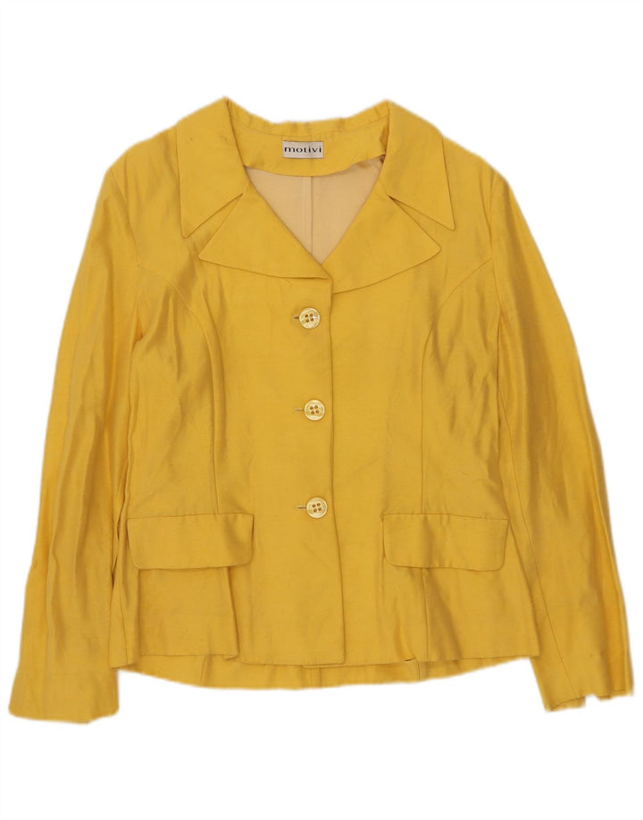 MOTIVI Damen-Blazerjacke mit 3 Knöpfen, Gr. 10, Klein, Gelb