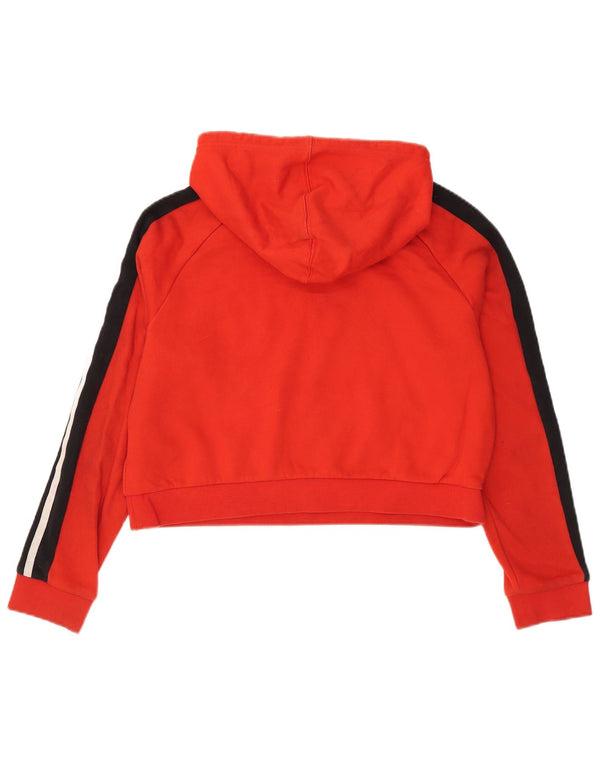 Adidas Damen Crop Übergroßer Kapuzenpullover UK 10 Kleiner roter Farbblock