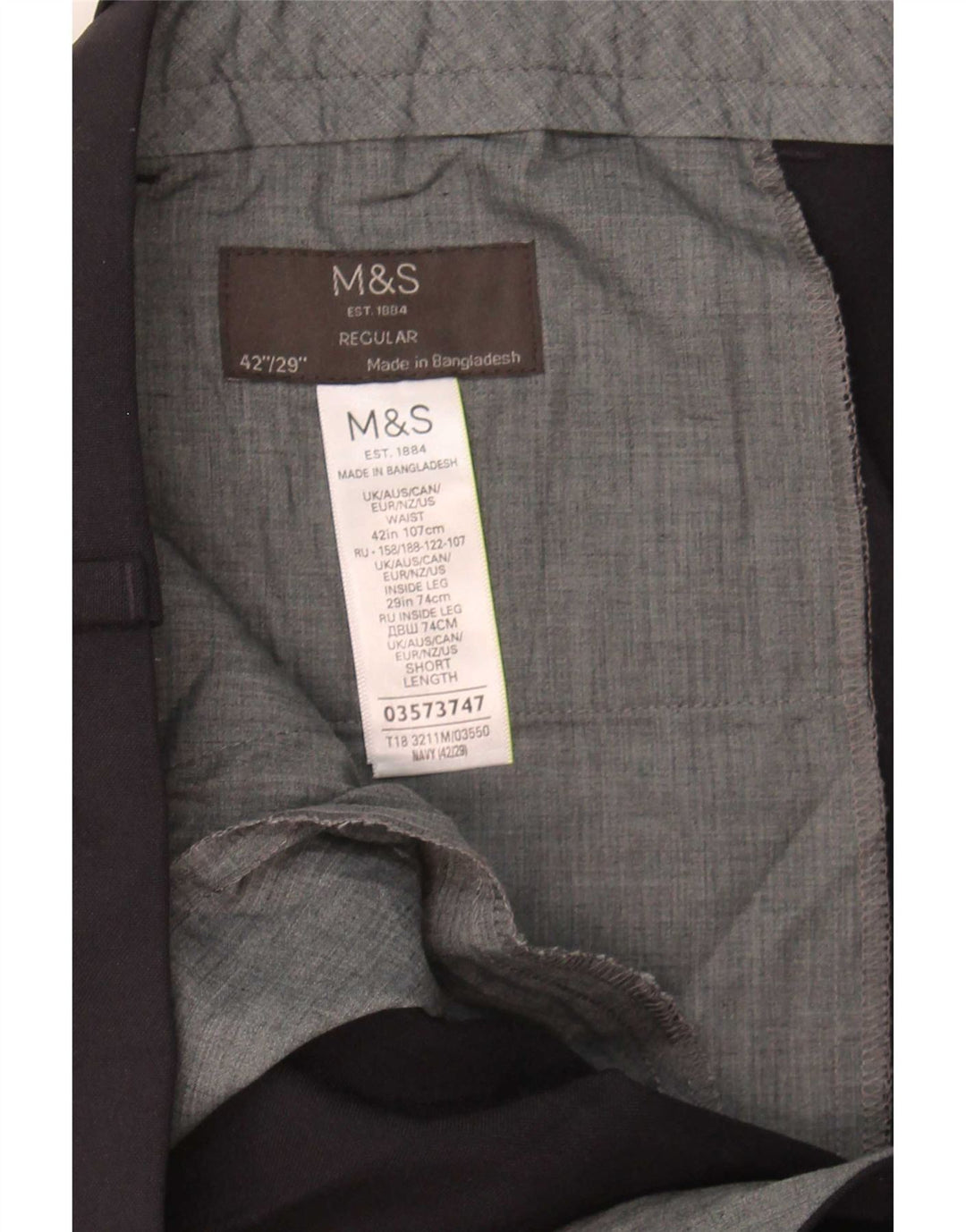 Marks & Spencer Mens Pegged Regular Anzughose W42 L29 Marineblau