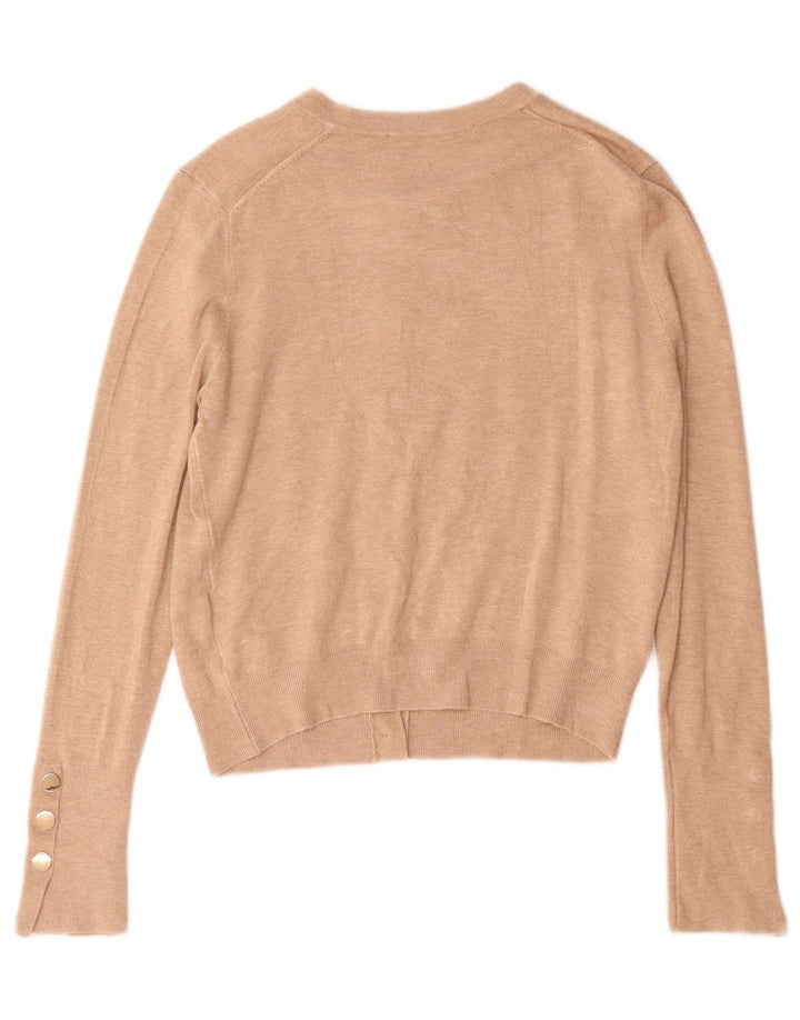 Zara Damen Strickjacke UK 12 Mittelbeige Viskose