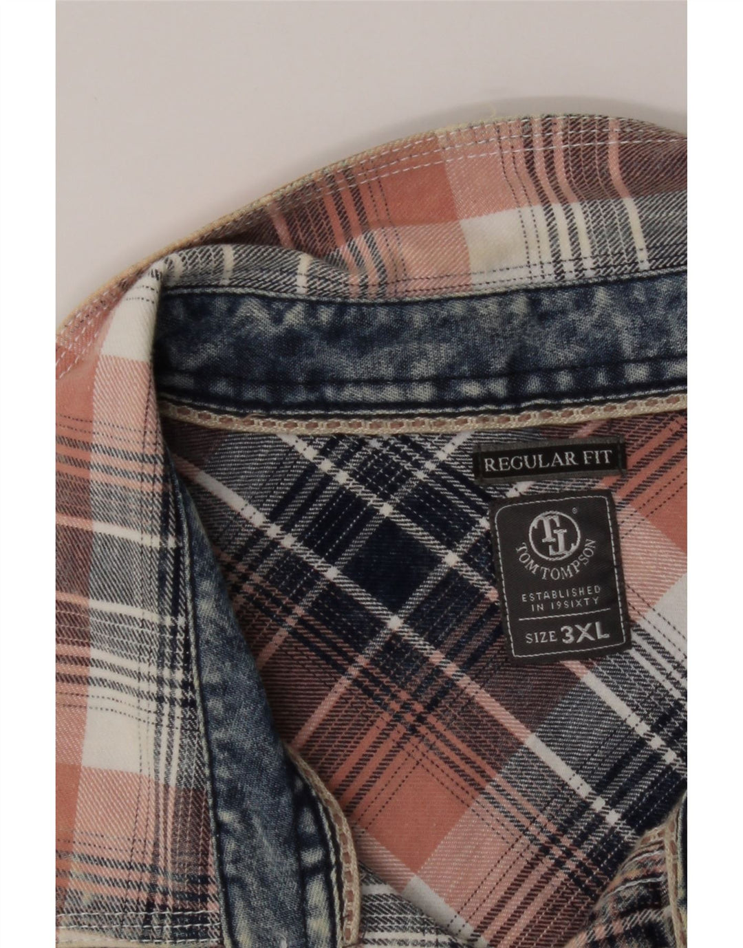 TOM TOMPSON Mens Regular Fit Flannel Shirt 3XL Multicoloured Check Vintage Tom Tompson and Second-Hand Tom Tompson from Messina Hembry 