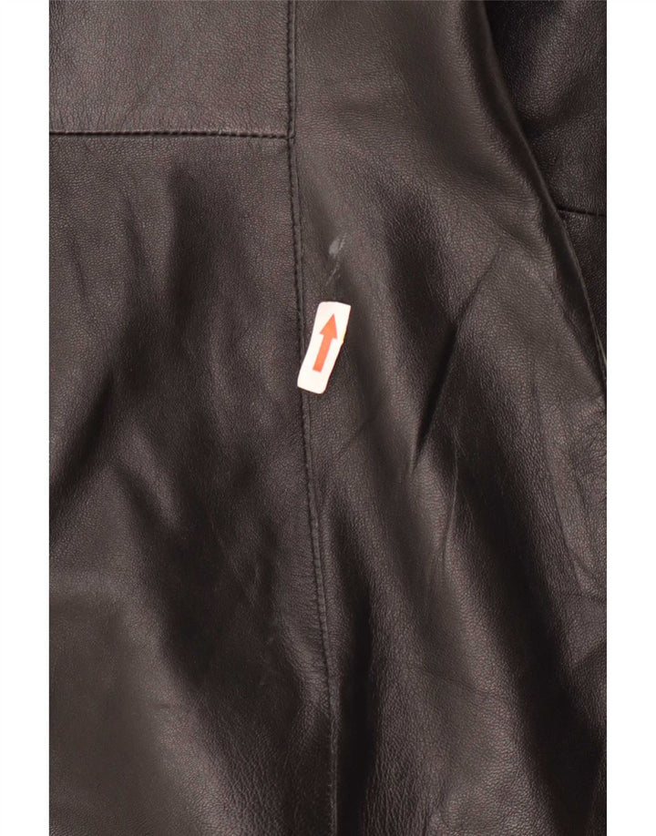 Cofi Damen 2-Knopf-Lederblazerjacke UK 12 Mittelschwarz