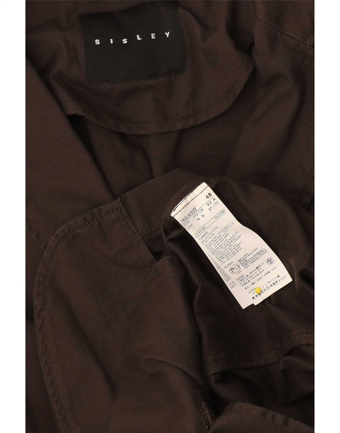 Sisley Herren-Blazer mit 2 Knöpfen, IT 48, mittelbraune Baumwolle