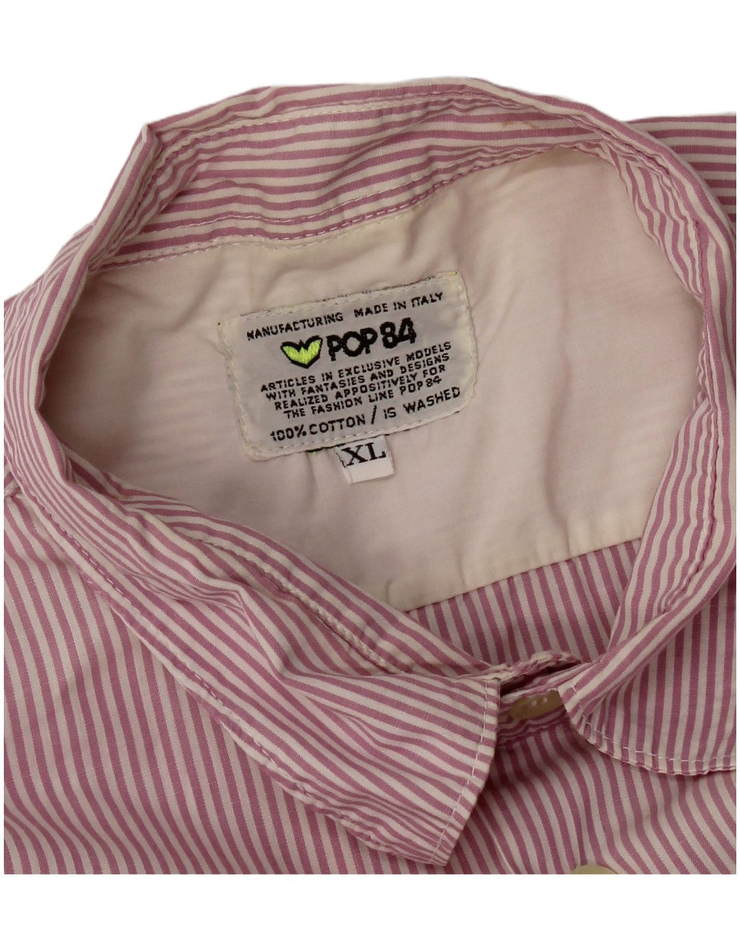 POP 84 Herrenhemd XL Lila Nadelstreifen Baumwolle