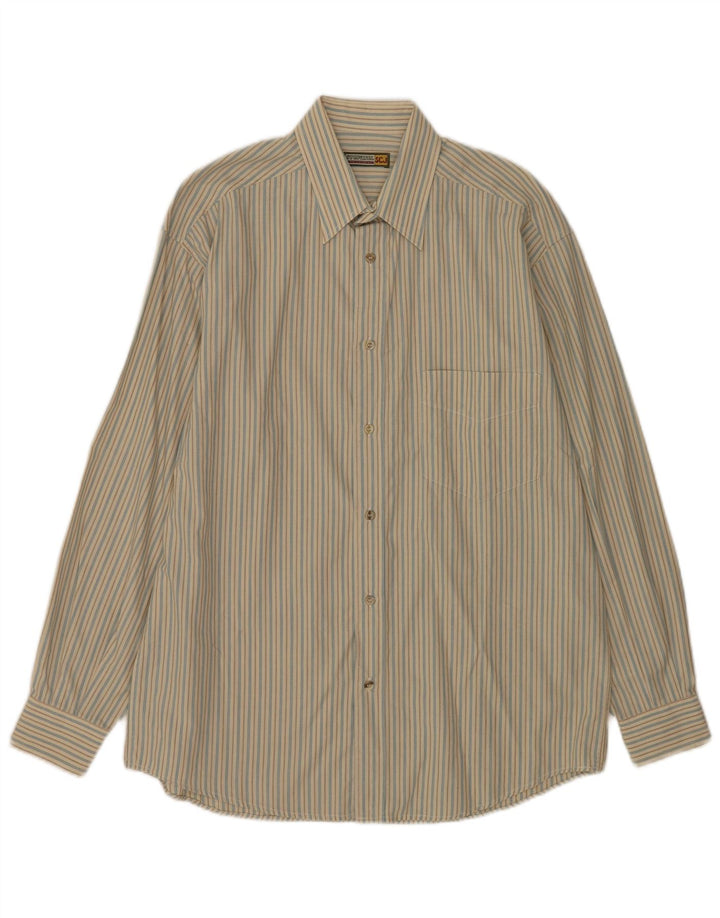Stefanel Herrenhemd Small Beige gestreift