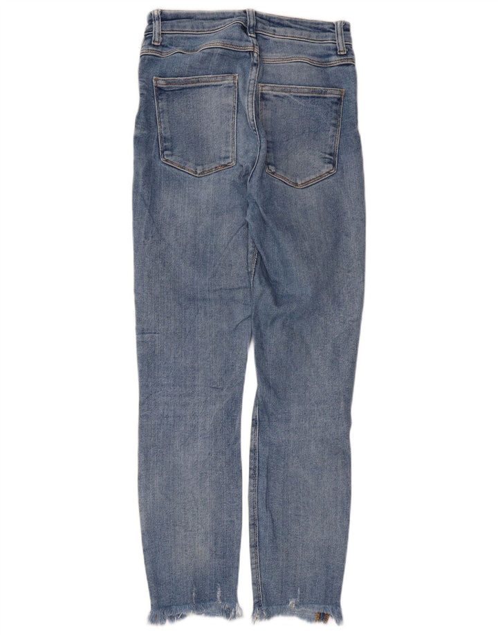 Zara Damen Distressed Slim Jeans EU 38 Small W28 L26 Blau