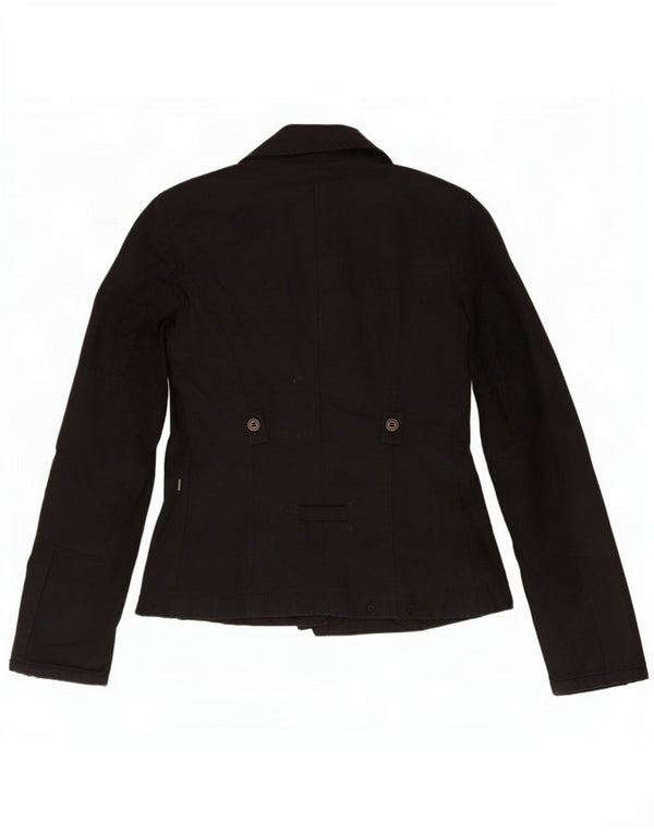Vintage Damen Utility Jacke IT 40 Kleine schwarze Baumwolle