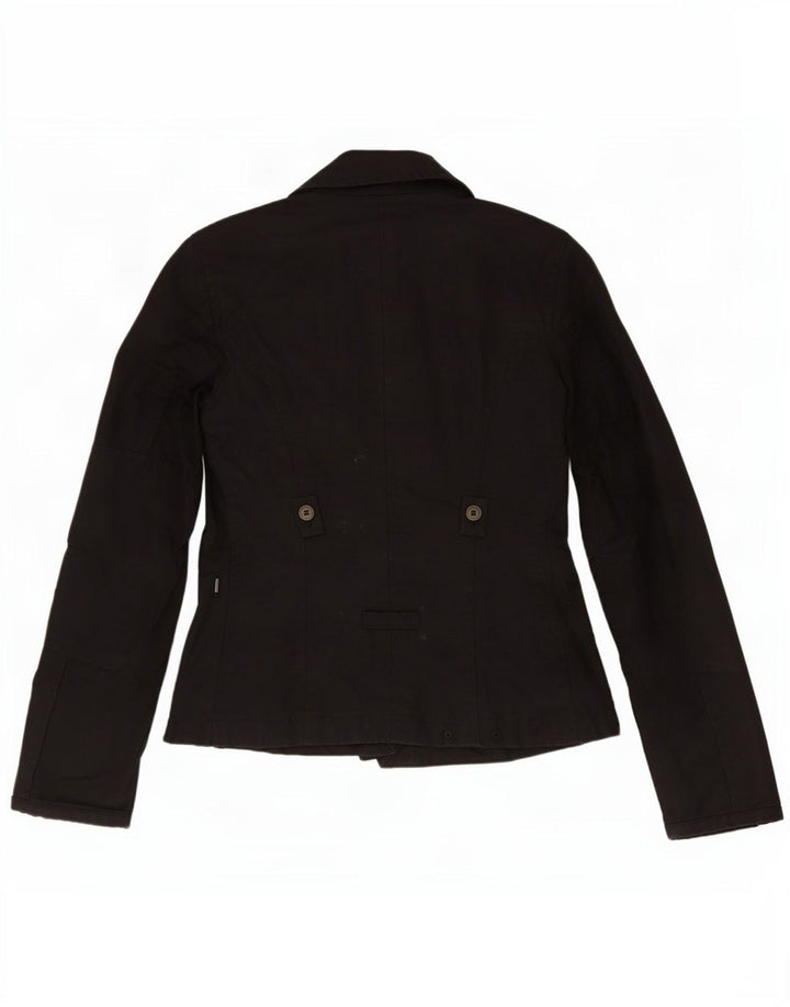Vintage Damen Utility Jacke IT 40 Kleine schwarze Baumwolle