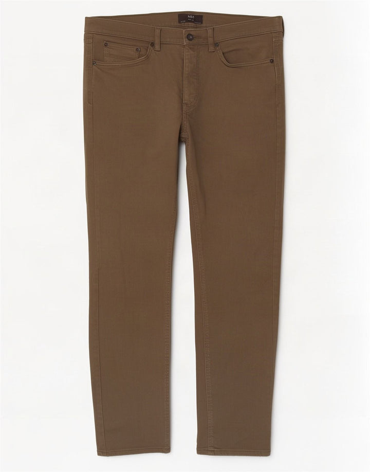Marks & Spencer Herren Slim Jeans W34 L33 Khaki Baumwolle