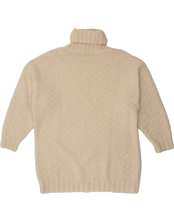 STEFANEL Womens Roll Neck Jumper Sweater UK 10 Small Off White Vintage Stefanel and Second-Hand Stefanel from Messina Hembry 