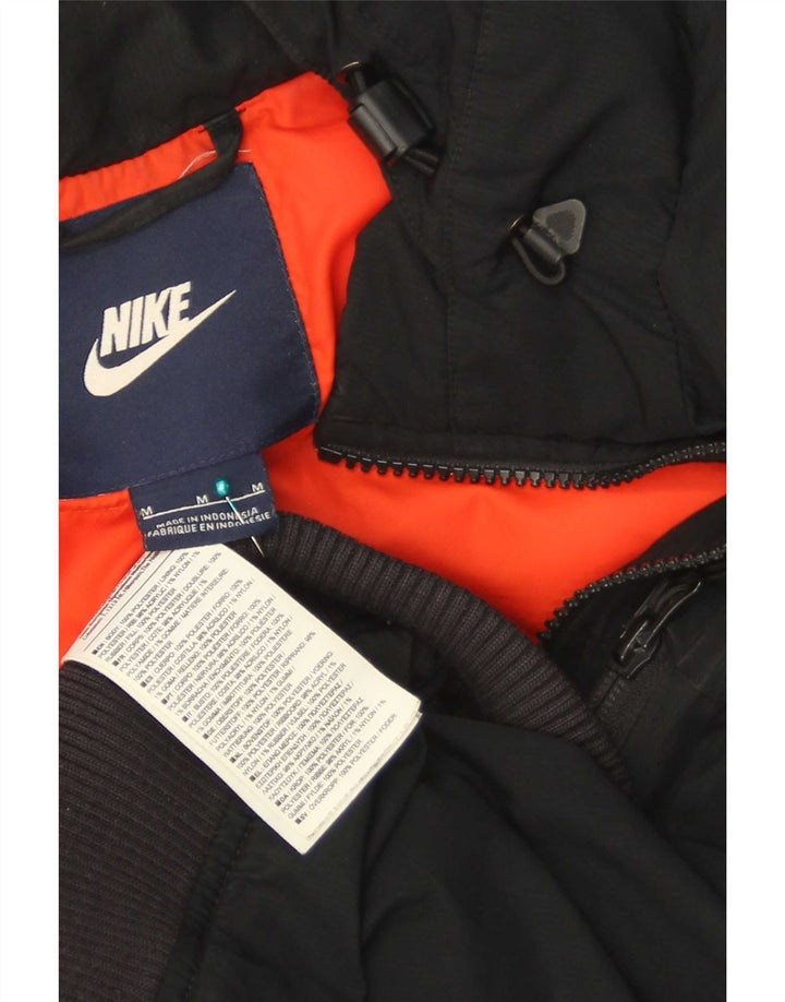 Nike Herren-Jacke mit Kapuze, gepolstert, Größe 38, Mittelschwarz, Colourblock-Polyester