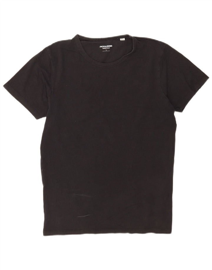 Jack & Jones Herren T-Shirt Top Large Schwarz Baumwolle