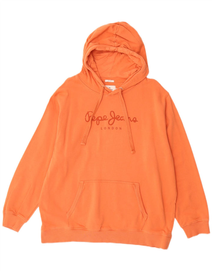 PEPE JEANS Herren Graphic Hoodie Pullover 2XL Orange Baumwolle