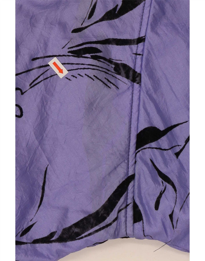 Vintage Damen Übergroßer Skioverall IT 42 Mittellila Farbblock